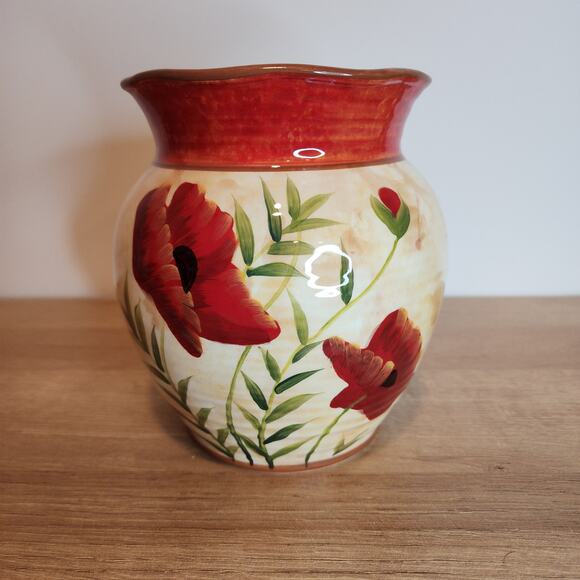 Pier 1 Imports Poppies Collection Utensil Holder Vase Retired - Picture 2 of 5